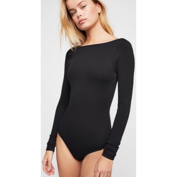 Free People Tops - NWOT Free People Intimately Low Back Seamless Bodysuit, Size XS/Small, Black